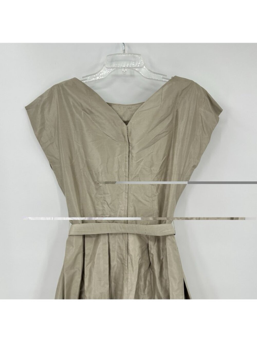 vintage 50s R&K ORIGINALS dress taupe SMALL fit flare rockabilly mid century - Picture 13 of 15